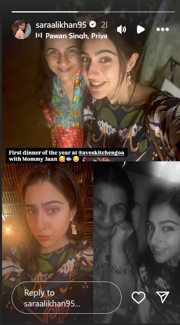 Sara Ali Khan drops pictures from her first 2025 dinner and it is with her mother Amrita Singh