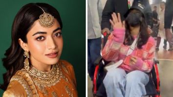 Rashmika Mandanna spotted in wheelchair at Hyderabad Airport; heads to Chhaava trailer launch