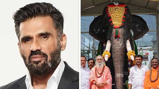 Suniel Shetty, PETA India donates mechanical Elephant to Karnataka Temple for cruelty-free rituals