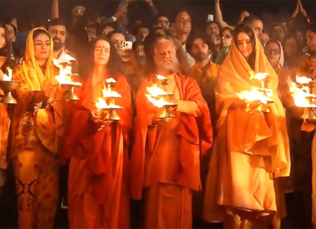 Katrina Kaif, Raveena Tandon, Rasha Thadani, Abhishek Banerjee, and others come together for maha-aarti at Kumbh in Prayagraj