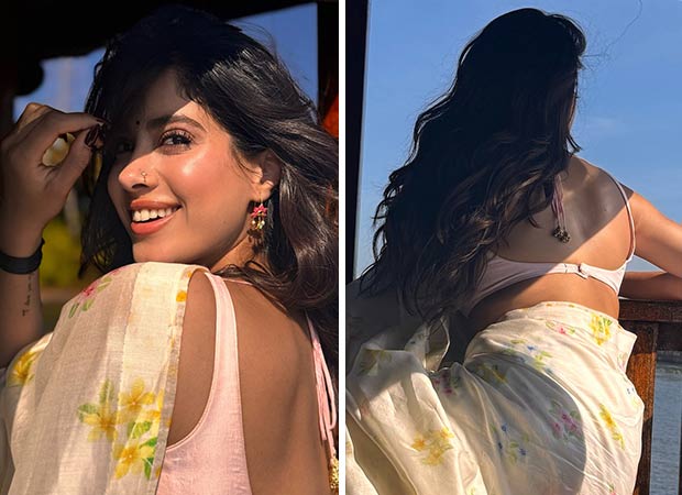 Janhvi Kapoor dons soft-hued saree with backless blouse as she resumes Param Sundari shoot in Kerala