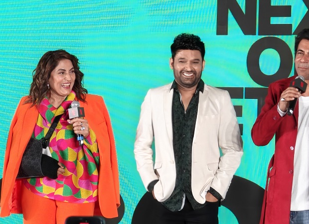 Kapil Sharma at Netflix 2025 event announcing The Great Indian Kapil Show Season 3.