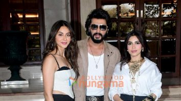 Photos: Arjun Kapoor, Bhumi Pednekar and Rakul Preet Singh snapped promoting Mere Husband Ki Biwi at Radio City
