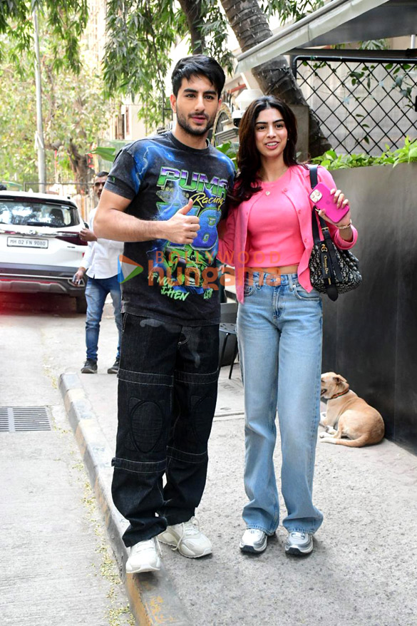 photos ibrahim ali khan and khushi kapoor snapped promoting nadaaniyan 2