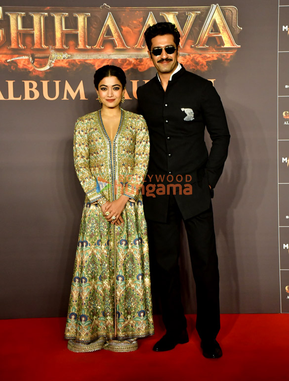 photos vicky kaushal rashmika mandanna and others snapped at the music launch of the movie chhaava 3