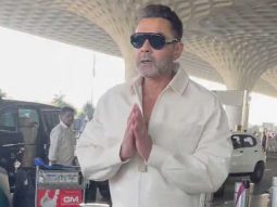 Handome hunk Bobby Deol in all white look at the airport