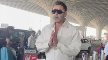 Handome hunk Bobby Deol in all white look at the airport