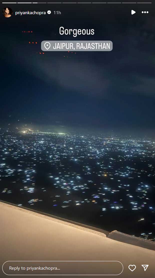 प्रियंका चोपड़ा जयपुर पहुंचे, अपने होटल के कमरे से आश्चर्यजनक दृश्य साझा करता है