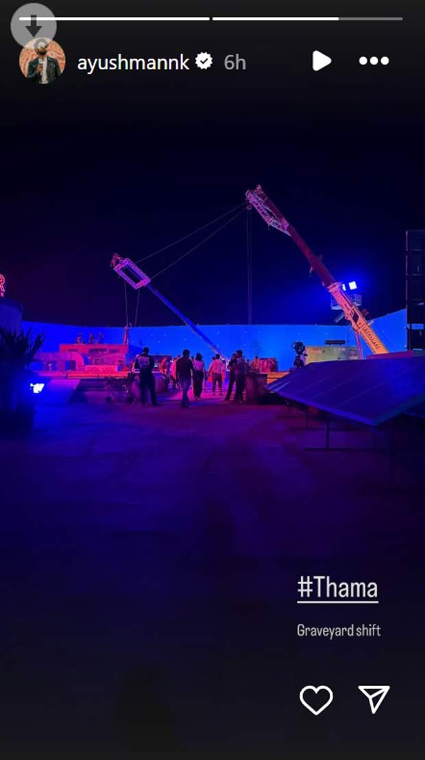 Ayushmann Khurrana drops a glimpse of his 'spooky graveyard' shift for Thama; see pic