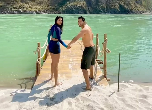 Varun Dhawan & Pooja Hegde river jump Rishikesh