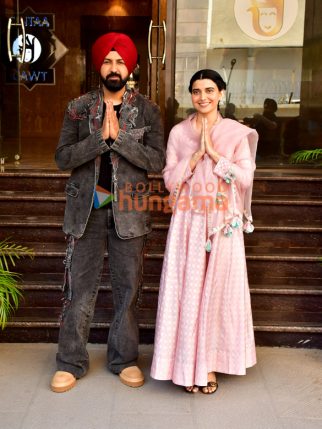 Photos: Gippy Grewal and Nimrat Khaira snapped during Akaal promotions