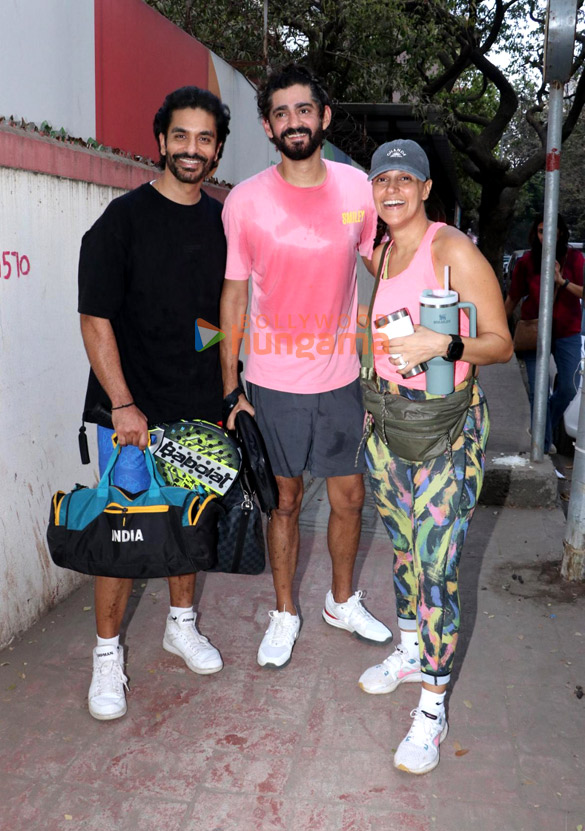 photos neha dhupia angad bedi and gaurav kapur snapped in khar 2