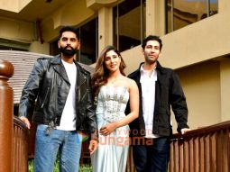 Photos: Parmish Verma, Jasmin Bajwa and Aadar Malik snapped promoting Kanneda
