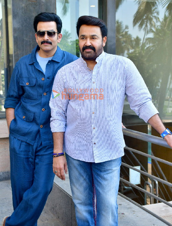 photos prithviraj sukumaran and mohanlal snapped promoting l2e empuraan 3