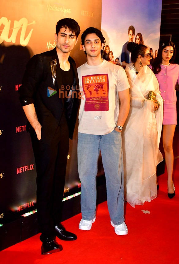 photos sara ali khan ibrahim ali khan janhvi kapoor rekha khushi kapoor suhana khan and others grace the premiere of nadaaniyan 2