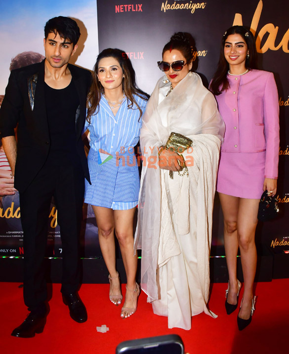 photos sara ali khan ibrahim ali khan rekha khushi kapoor and others grace the premiere of nadaaniyan 1