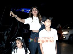 Photos: Shilpa Shetty snapped with her kids at Hakkasan in Bandra