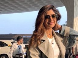 Shilpa Shetty wears a stylish winter coat at the airport