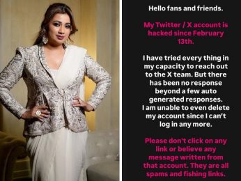 Shreya Ghoshal issues warning after her X account gets hacked: “Please don’t click on any link or believe any message”