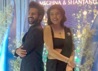 Bigg Boss 18 winner Karan Mehra and Sushmita Sen pose together at a sangeet event
