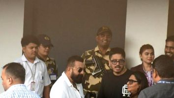 Photos: Sanjay Dutt, Asha Bhosle and Zanai Bhosle snapped at Kalina airport