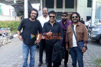 Photos: Shiva Rajkumar, Upendra, Arjun Janya and M Ramesh Reddy arrived in Mumbai for Hindi teaser launch of Pan India movie  ‘45’