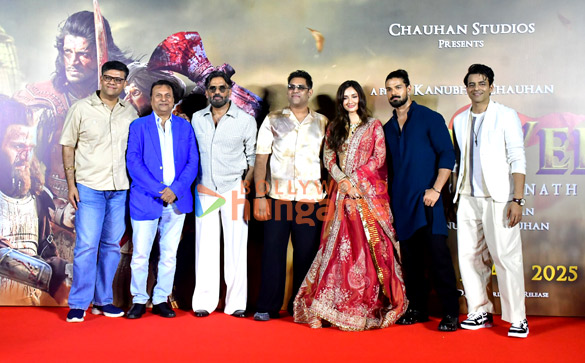 photos sooraj pancholi suniel shetty akanksha sharma and others grace the trailer launch of kesari veer 1 2