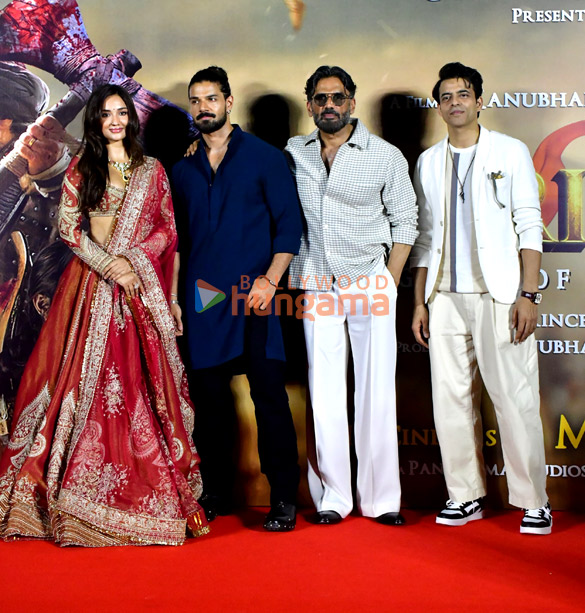 photos sooraj pancholi suniel shetty akanksha sharma and others grace the trailer launch of kesari veer 2 2