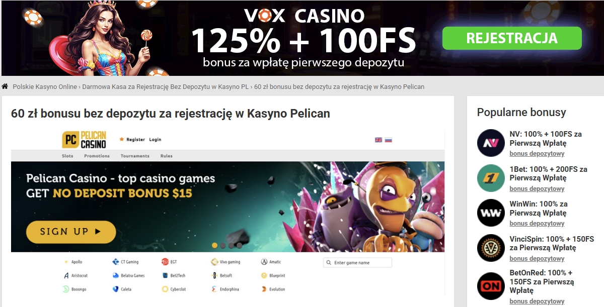 Ogromny wybór gier, bonusy powitalne i bezpieczeństwo na najwyższym poziomie - to wszystko znajdziesz w Pelican Casino.