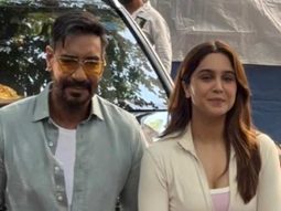 Ajay Devgn & Sharvari pose together for media