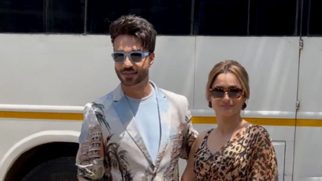 Ankita Lokhande nails the tiger print saree pose with husband Vicky Jain
