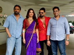 Photos: Suniel Shetty, Sooraj Pancholi and Aakanksha Sharma snapped promoting Kesari Veer