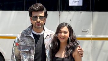 Reem Sameer and Karan Kundraa pose together in a basic fit