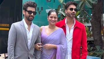 Ankita Vicky meet Samarth Jurel pose for media