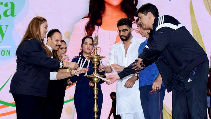 Fitness First! Amruta Fadnavis, Nushrratt Bharuccha & Arjun Kapoor on Yoga Day