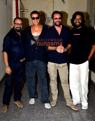 Photos: Akshay Kumar, Riteish Deshmukh and Fardeen Khan snapped checking audience reaction to their film Housefull 5 at PVR Juhu