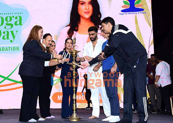 photos arjun kapoor nushrratt bharuccha attend amruta fadnavis yoga day with 1000 marginalised women 1