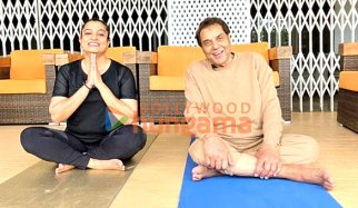 Photos: Dharmendra marks World Yoga Day at his Lonavala farmhouse along with actress Ekta Jain