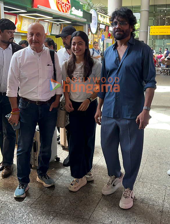 photos rashmika mandanna nagarjuna and anupam kher snapped at the airport 2