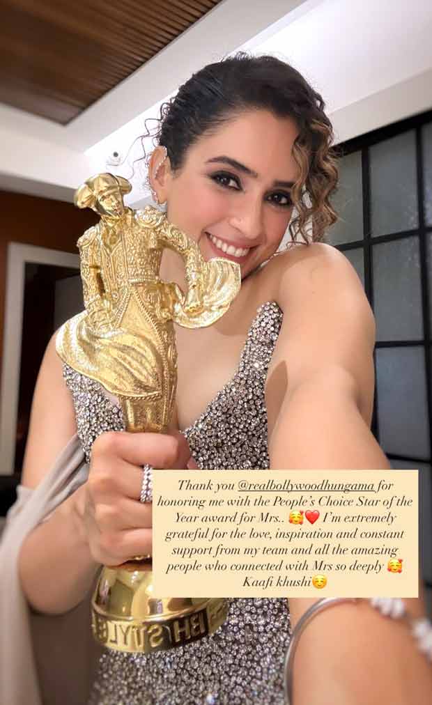 “Extremely grateful for the love”, Sanya Malhotra on winning People’s Choice Star of the Year for ‘Mrs.’ at Bollywood Hungama Style Icons 2025 : Bollywood News – Bollywood Hungama