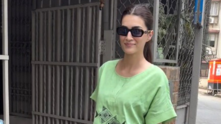 The cutest! Kriti Sanon poses for paps in green co-ords