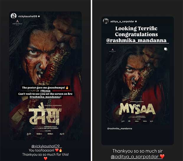Vijay Deverakonda calls first look of Mysaa starring Rashmika Mandanna ‘terrific’; actress promises to ‘make him proud’