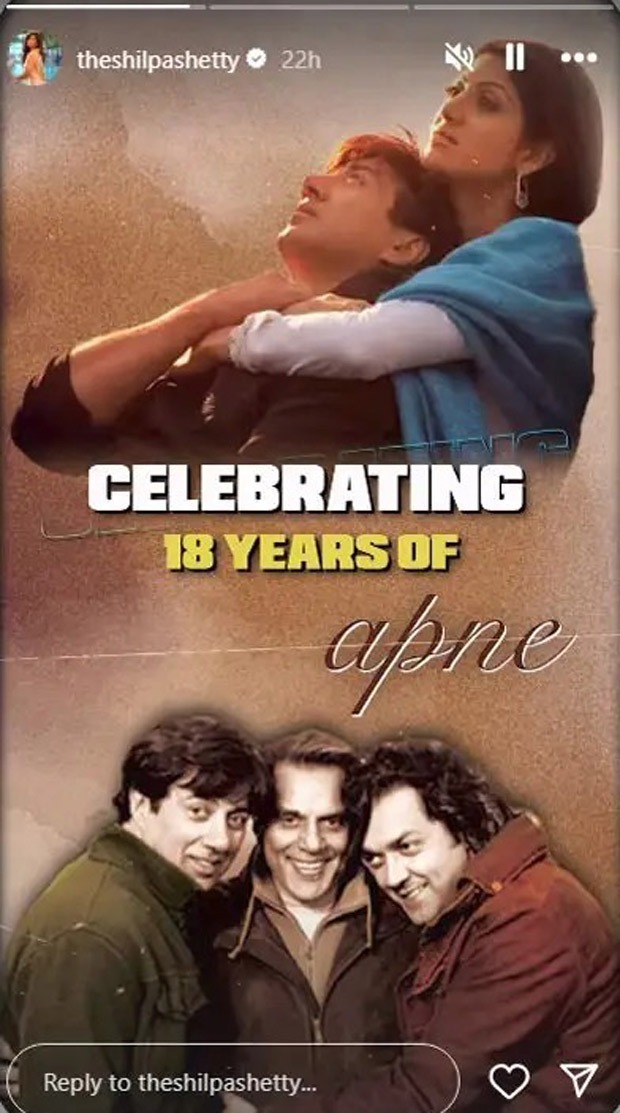 Shilpa Shetty marks 18 Years of Apne with heartfelt throwback video