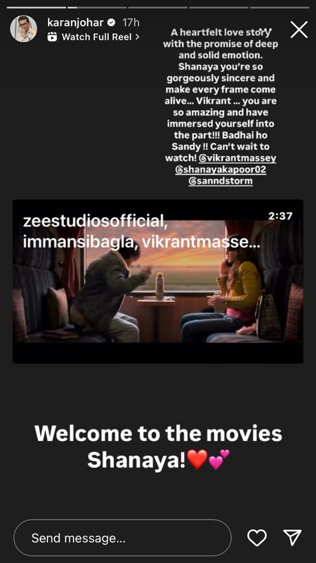 Karan Johar welcomes Shanaya Kapoor to Bollywood with heartfelt note after Aankhon Ki Gustaakhiyan trailer launch: “You’re so gorgeously sincere”