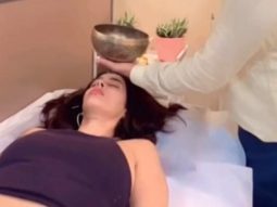 Mallika Sherawat practicing sound healing & acupuncture