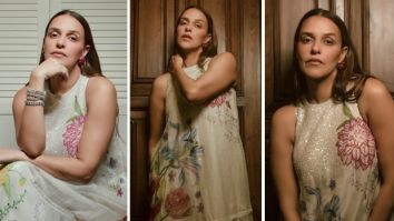 Neha Dhupia redefines subtle luxury in Rs 99,500 Rahul Mishra ivory dress