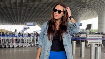 Neha Dhupia in a cool airport pajamas