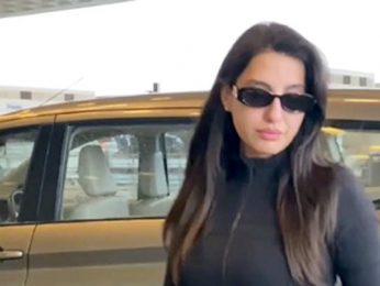 Nora Fatehi in all black at the airport