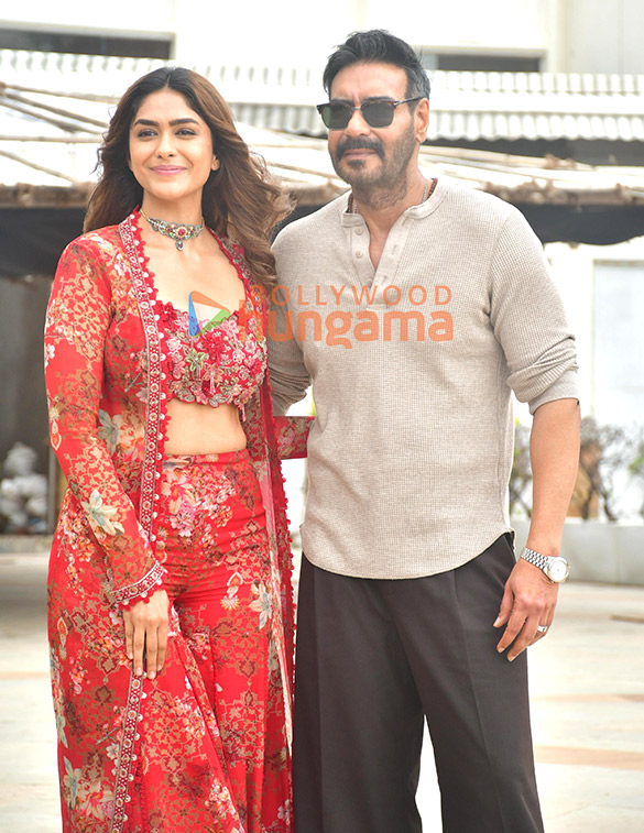 Photos: Ajay Devgn and Mrunal Thakur snapped promoting Son Of Sardaar 2
