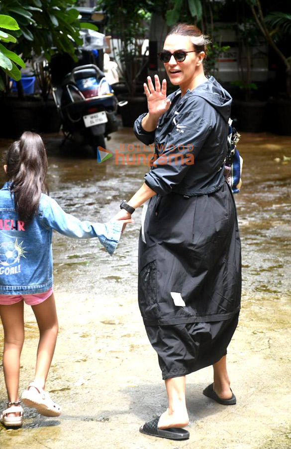 photos neha dhupia snapped with daughter mehr at a school in bandra 3